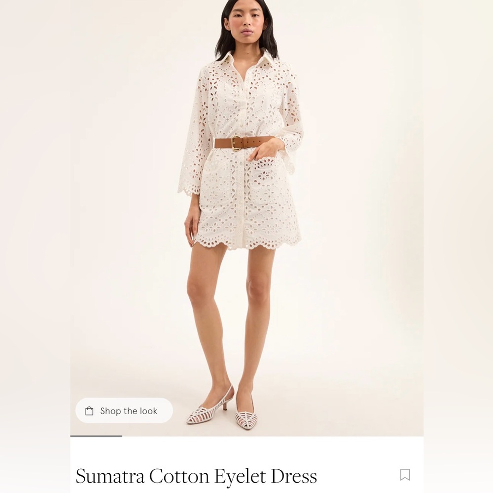 Veronica Beard Sumatra White Eyelet Dress, Size 2, Sold out!!!